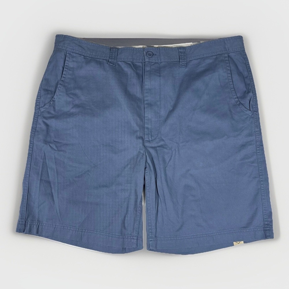 St‎ John's Bay Legacy Flat Front Shorts Mens 44 Blue Cotton 10" Inseam Chino NEW